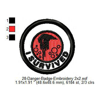 I Survived Portuguese Man O' War Merit Adulting Badge Machine Embroidery Digitized Design Files