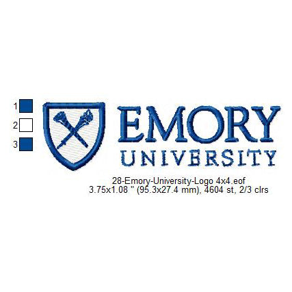Emory University Logo Machine Embroidery Digitized Design Files – Ten ...