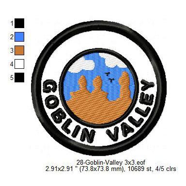 Goblin Valley State Park Merit Adulting Badge Machine Embroidery Digitized Design Files