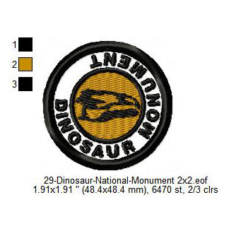 Dinosaur National Monument Park Merit Adulting Badge Machine Embroidery Digitized Design Files