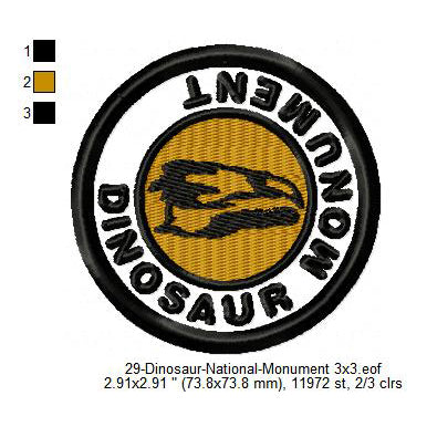 Dinosaur National Monument Park Merit Adulting Badge Machine Embroidery Digitized Design Files