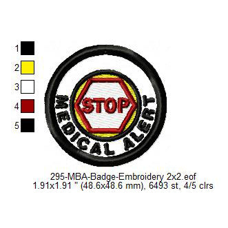 Medical Alert Merit Adulting Badge Machine Embroidery Digitized Design Files