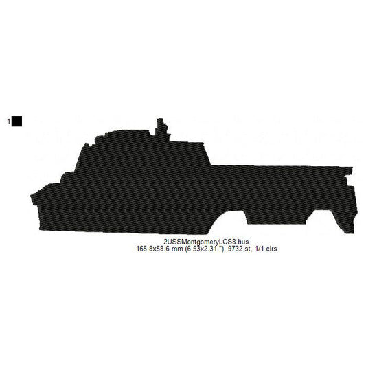 USS Montgomery LCS-8 Ship Silhouette Machine Embroidery Digitized Design Files