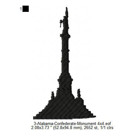 Alabama State Capitol Building Silhouette Machine Embroidery Digitized Design Files