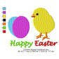 Happy Easter Day Egg Chick Machine Embroidery Digitized Design Files