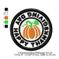 Happy Thanksgiving Day Pumpkin Merit Badge Machine Embroidery Digitized Design Files