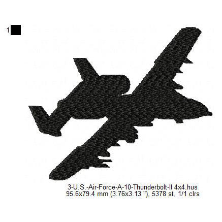 Fairchild Republic A-10 Thunderbolt II Machine Embroidery Digitized Design Files