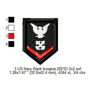 Petty Officer Third Class PO3 Insignia Patch Machine Embroidery Digiti ...