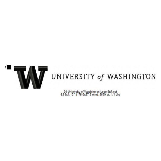 University of Washington Logo Machine Embroidery Digitized Design Files