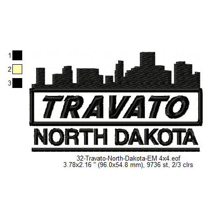 Travato North Dakota State Designs Machine Embroidery Digitized Design Files