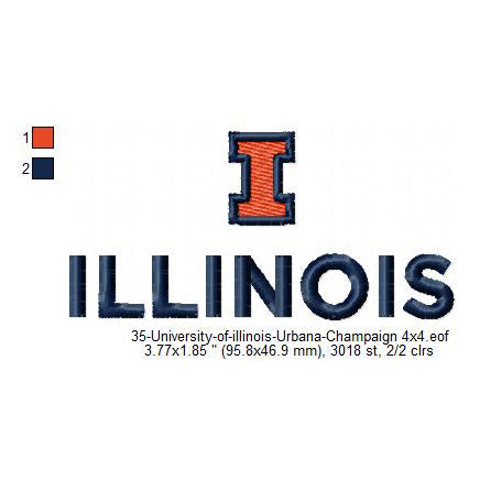 University of Illinois Urbana Champaign Machine Embroidery Digitized Design Files