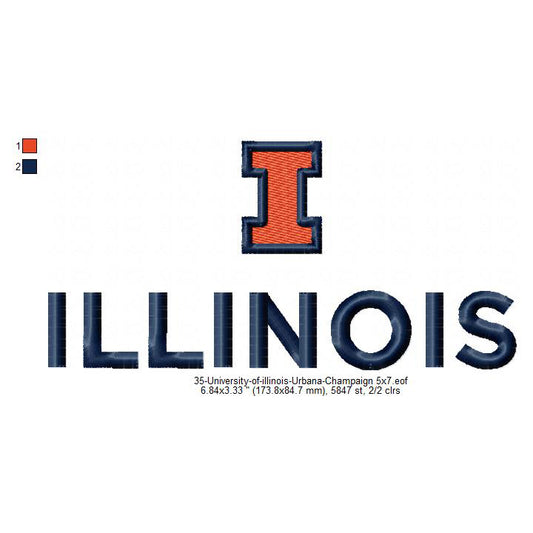 University of Illinois Urbana Champaign Machine Embroidery Digitized Design Files