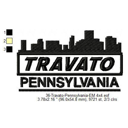 Travato Pennsylvania State Designs Machine Embroidery Digitized Design Files