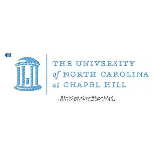 North Carolina Chapel Hill Logo Machine Embroidery Digitized Design Fi ...