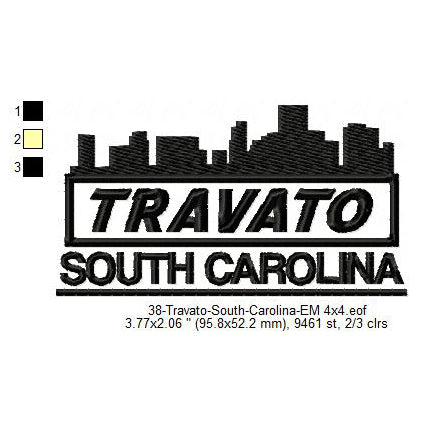 Travato South Carolina State Designs Machine Embroidery Digitized Design Files