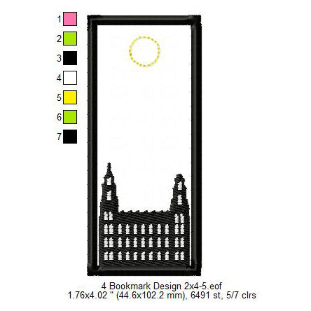 Manti Utah LDS Temple Bookmark Machine Embroidery Digitized Design Files