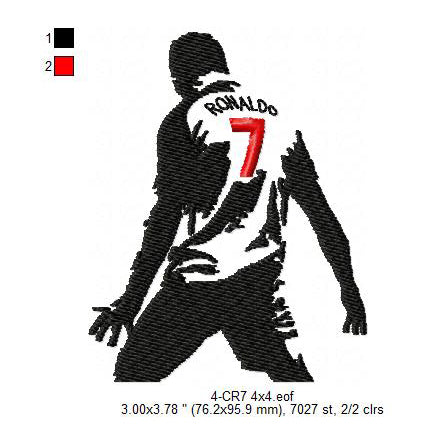 CR7 Cristiano Ronaldo Celebration Siuuuuuuuuu 7 Machine Embroidery Digitized Design Files