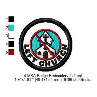 Left Church Mormon Merit Adulting Badge Machine Embroidery Digitized Design Files