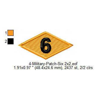 US Army Ranger 6th Battalion Diamond Machine Embroidery Digitized Design Files