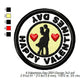Happy Valentines Day Merit Badge Machine Embroidery Digitized Design Files