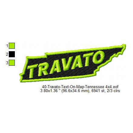 Travato Tennessee State Map Designs Machine Embroidery Digitized Design Files
