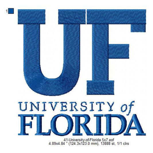 University of Florida Logo Machine Embroidery Digitized Design Files