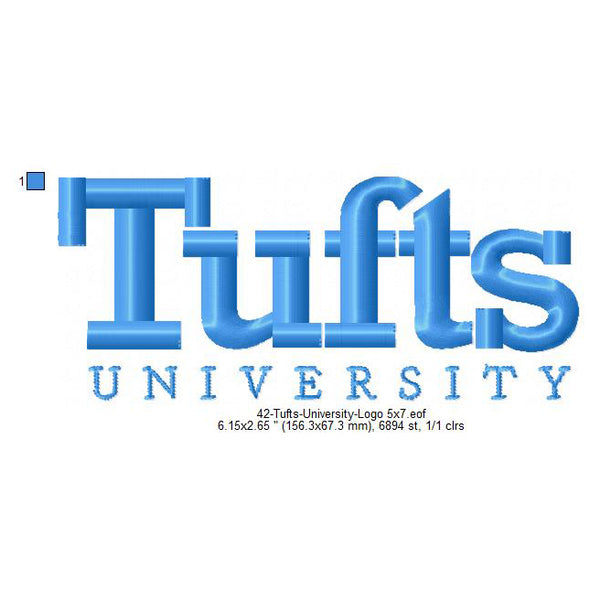 Tuft Log Tufts University Logo Machine Embroidery Digitized Design Files – Ten ...