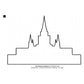 Oakland California LDS Temple Outline Machine Embroidery Digitized Design Files