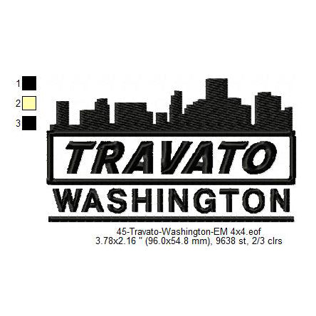 Travato Washington State Designs Machine Embroidery Digitized Design Files