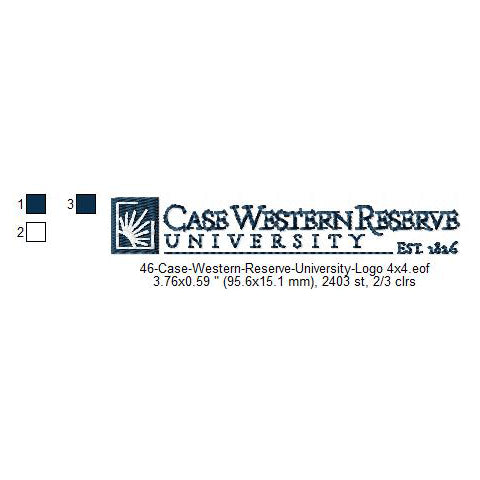 Case Western Reserve University Logo Machine Embroidery Digitized Design Files