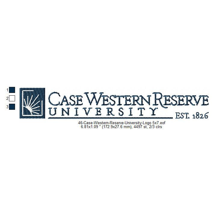 Case Western Reserve University Logo Machine Embroidery Digitized Design Files