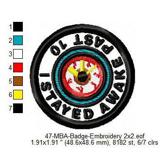 I Stayed Awake Past 10 Merit Adulting Badge Machine Embroidery Digitized Design Files
