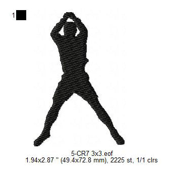 CR7 Cristiano Ronaldo Celebration Siuuuuuuuuu Jump Machine Embroidery Digitized Design Files