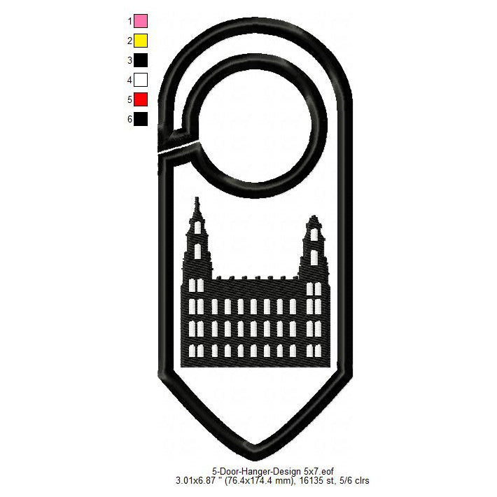 Manti Utah LDS Temple Door Hanger Patch Machine Embroidery Digitized Design Files