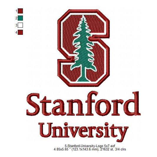 Stanford University Logo Machine Embroidery Digitized Design Files