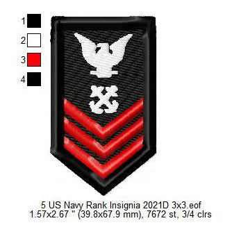 Po First Class US Navy Petty Officer First Class PO1 Insignia Patch Machine Embroider ...