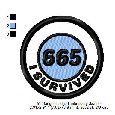 I Survived 665 Merit Adulting Badge Machine Embroidery Digitized Design Files