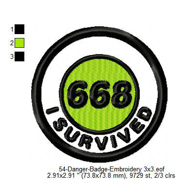I Survived 668 Merit Adulting Badge Machine Embroidery Digitized Design Files