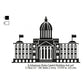 Arkansas State Capitol Building Silhouette Machine Embroidery Digitized Design Files