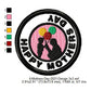 Happy Mothers Day Silhouette Merit Badge Machine Embroidery Digitized Design Files
