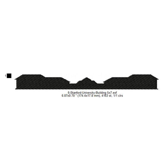 Stanford University Building Silhouette Machine Embroidery Digitized Design Files