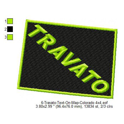 Travato Colorado State Map Designs Machine Embroidery Digitized Design Files