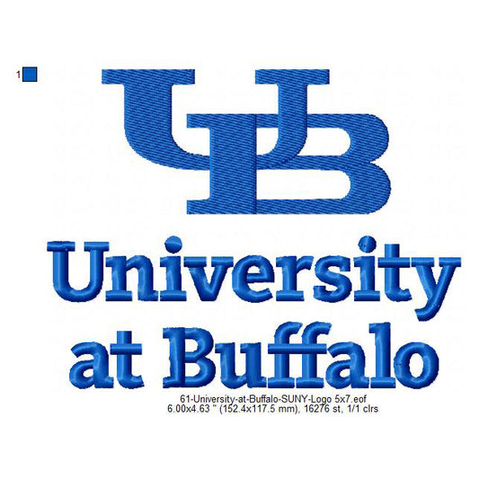 University at Buffalo SUNY Logo Machine Embroidery Digitized Design Files