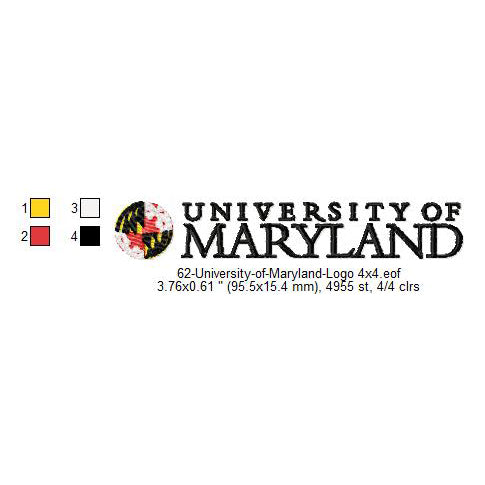 University of Maryland Logo Machine Embroidery Digitized Design Files