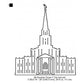 Houston Texas LDS Temple Outline Machine Embroidery Digitized Design Files