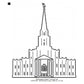 Houston Texas LDS Temple Outline Machine Embroidery Digitized Design Files