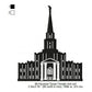 Houston Texas LDS Temple Silhouette Machine Embroidery Digitized Design Files