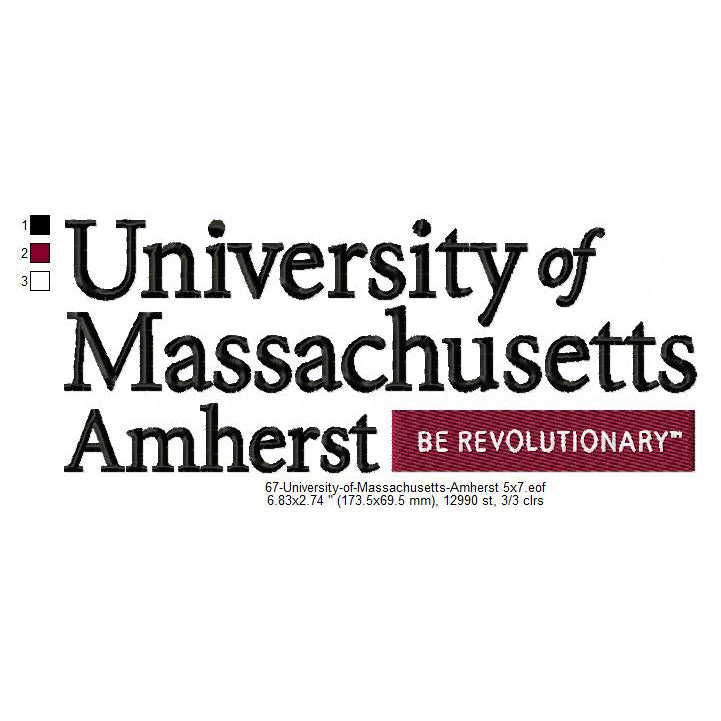 University of Massachusetts Amherst Logo Machine Embroidery Digitized Design Files