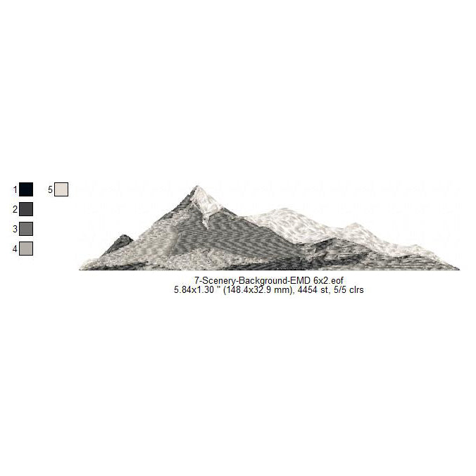 Mountains Snow Scenery Background Machine Embroidery Digitized Design Files