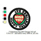 Happy Valentines Day Miss You Merit Badge Machine Embroidery Digitized Design Files